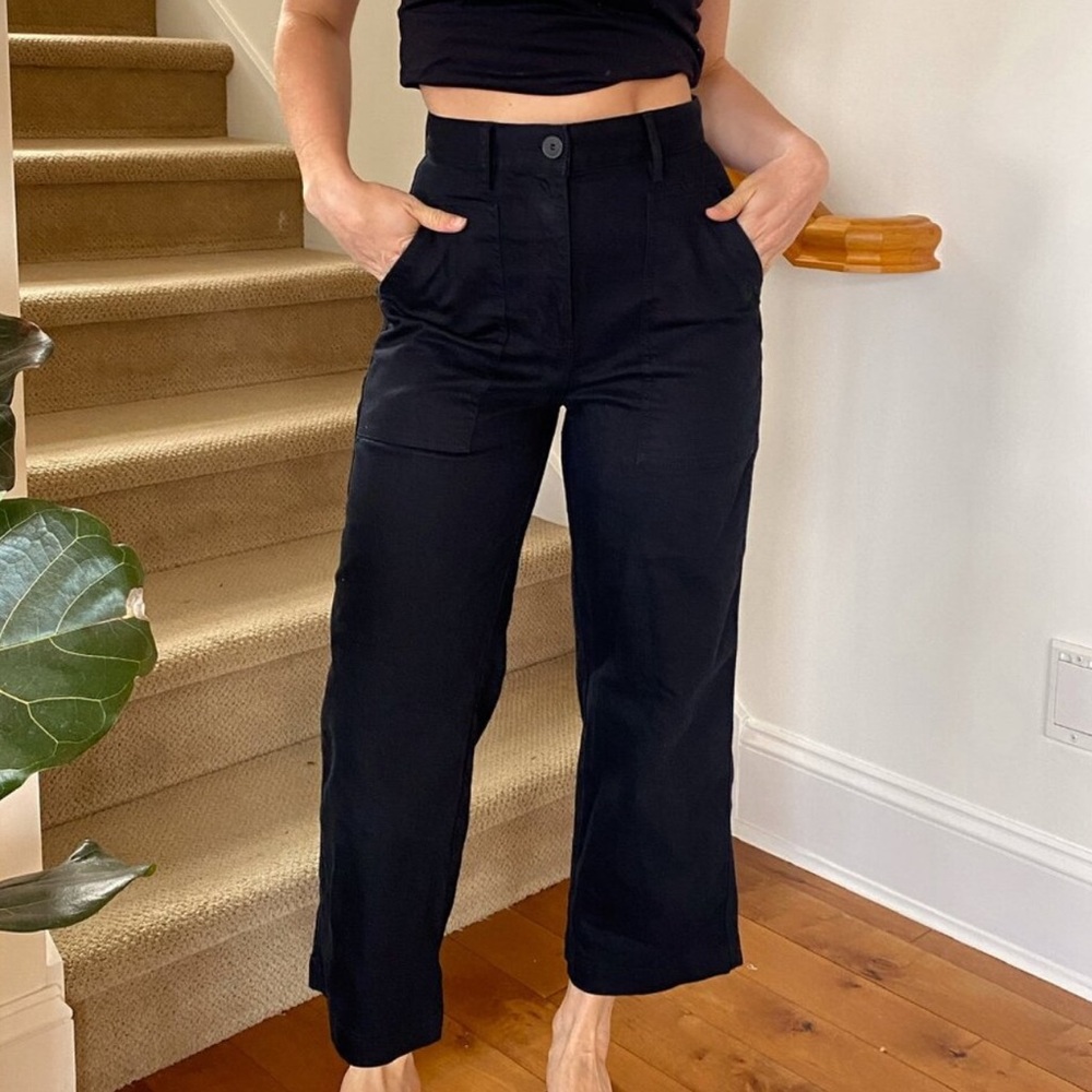 OAK + FORT Wide Legged Cropped Cargo Pants